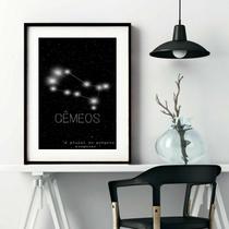 Quadro Decorativo Constelação Signo Gêmeos - 60x48cm Quadro Decorativo Constelação Signo Gêmeos - 60x48cm