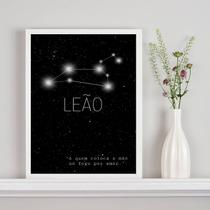 Quadro Decorativo Constelação Signo Leão 45x34cm - com vidro