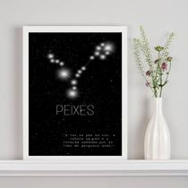 Quadro Decorativo Constelação Signo Peixes 24x18cm - com vidro Quadro Decorativo Constelação Signo Peixes 24x18cm - com vidro