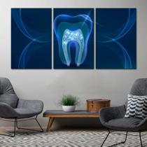 Quadro Decorativo Consultórios Odontologia Dentista 3 Peças 20x30 - PLAQUINHASHOW