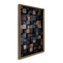 Quadro Decorativo Contemporâneo Blocos 1 Tela 80x120 para Quarto Hall