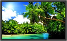 Quadro Decorativo Coqueiros Paisagem Praia Mar Onda Com Moldura 1 metro x 60 cm TT01