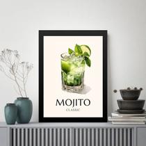 Quadro Decorativo Coquetel Mojito 45x34cm - com vidro Quadro Decorativo Coquetel Mojito 45x34cm - com vidro
