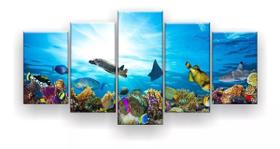 Quadro Decorativo Corais Peixes Coloridos 129x61 Sala Quarto Quadro Decorativo Corais Peixes Coloridos 129x61 Sala Quarto