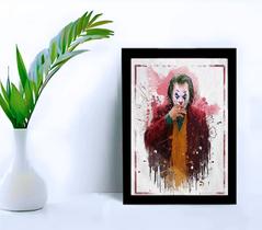 Quadro Decorativo Coringa Smoking Color Sala C/ Vidro 33x25 Quadro Decorativo Coringa Smoking Color Sala C/ Vidro 33x25