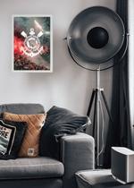 Quadro Decorativo Corinthians Uma Paixão - Com Vidro Branca Tamanho:21cm x 30cm (A4)