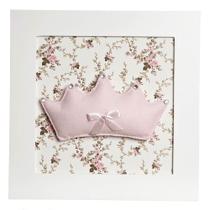 Quadro Decorativo Corôa Rosa Quarto Bebê Infantil Menina Quadro Decorativo Corôa Rosa Quarto Bebê Infantil Menina