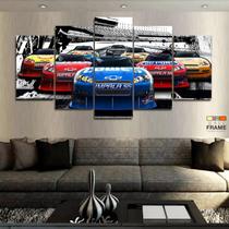 Quadro Decorativo Corridas Nascar 1X 130x63 em tecido