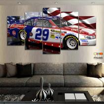 Quadro Decorativo Corridas Nascar 29 130x63 em tecido