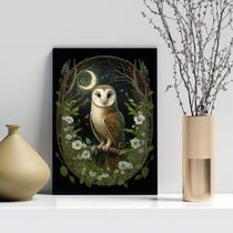Quadro Decorativo Coruja Ao Luar 33X24Cm - Com Vidro