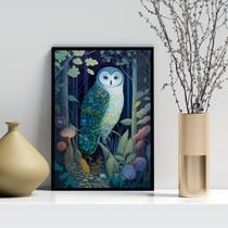 Quadro Decorativo Coruja Folk 45X34Cm - Com Vidro