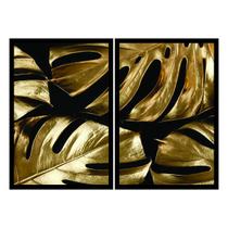 Quadro Decorativo Costela de Adão Dourado 90x60 Sala Quarto