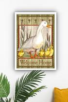 Quadro Decorativo Country Patinhos Welcome Home - 70X50Cm