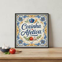 Quadro Decorativo Cozinha Afetiva 33x33cm Mold Preta Vidro Quadro Decorativo Cozinha Afetiva 33x33cm Mold Preta Vidro