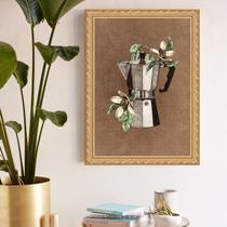 Quadro Decorativo Cozinha Bule Flores de Baunilha 45x34cm - com vidro