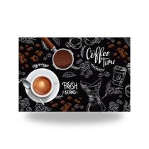 Quadro Decorativo Cozinha Café Expresso Grãos Preto 1 peça Grande ou Pequeno