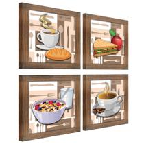 Quadro Decorativo Cozinha Café Manhã Padaria 20x20cm Kit 4un Quadro Decorativo Cozinha Café Manhã Padaria 20x20cm Kit 4un
