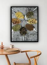 Quadro Decorativo Cozinha Colheres Temperos - 70X50Cm