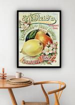 Quadro Decorativo Cozinha Frutas Vintage - 70X50Cm