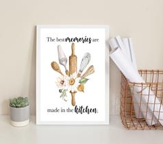 Quadro Decorativo Cozinha Melhores Memórias 33x24cm - com vidro - Quadros On-line