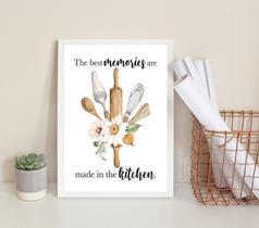 Quadro Decorativo Cozinha Melhores Memórias 45X34Cm - Vidro