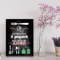 Quadro Decorativo Cozinha Pequena 45X34Cm Branca