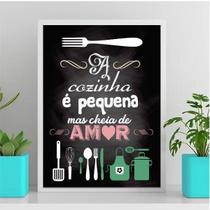 Quadro Decorativo Cozinha Pequena 45X34Cm - Vidro Branca Quadro Decorativo Cozinha Pequena 45X34Cm - Vidro Branca
