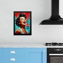 Quadro Decorativo Cozinha Pin Up Girl Refrigerante 24X18Cm