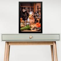 Quadro Decorativo Cozinha - Ratinho 33x24cm - com vidro