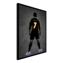 Quadro Decorativo Cr7 Cristiano Ronaldo Jogador De Futebol Arte Bola