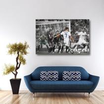 Quadro Decorativo Cristiano Ronaldo Real Madrid Tela Em Teci