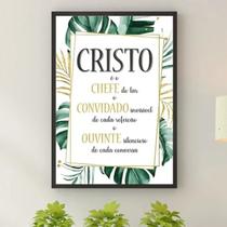 Quadro Decorativo Cristo é o Chefe Do Lar 24x18cm