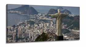 Quadro Decorativo Cristo Redentor Rio de Janeiro - em Tecido Canvas 130x60