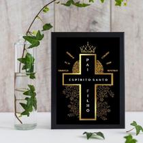 Quadro Decorativo Cruz Santíssima Trindade 45x34cm - com vidro