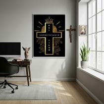 Quadro Decorativo Cruz Santíssima Trindade - 70x50cm