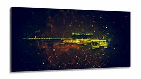 Quadro Decorativo Csgo Awp Dragon Lore - em Tecido Canvas 130x60
