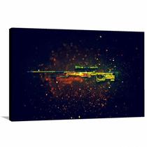 Quadro decorativo CSGO AWP Dragon Lore - Tela em Tecido Quadro decorativo CSGO AWP Dragon Lore - Tela em Tecido