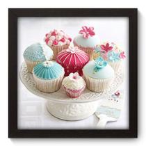 Quadro Decorativo - Cupcakes - 22cm x 22cm - 030qdcp