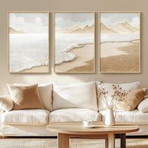 Quadro Decorativo Cuspin Boho Abstrato Praia Conjunto com 3 Peças 61x91 cm Quadro Decorativo Cuspin Boho Abstrato Praia Conjunto com 3 Peças 61x91 cm