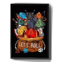 Quadro Decorativo Dados De Rpg D20 Lets Roll Desenho