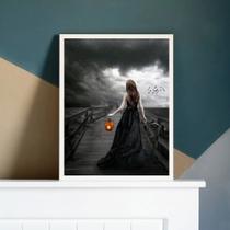 Quadro Decorativo Dama Da Noite 33x24cm - com vidro