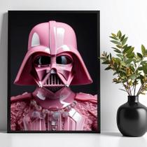 Quadro Decorativo Darth Cor De Rosa 33x24cm Quadro Decorativo Darth Cor De Rosa 33x24cm