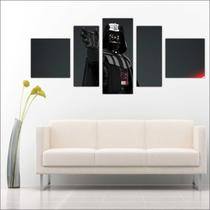 Quadro Decorativo Darth Vader Star Wars Com 5 Peças TT3 Quadro Decorativo Darth Vader Star Wars Com 5 Peças TT3