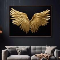Quadro decorativo de alto padrão- asas dourada