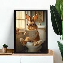 Quadro Decorativo De Banheiro - Coelhinho No Vaso 33x24cm Quadro Decorativo De Banheiro - Coelhinho No Vaso 33x24cm