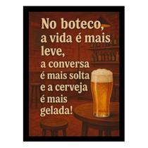 Quadro Decorativo de Boteco "No Boteco a vida é mais leve."