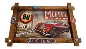 Quadro Decorativo De Ferro Vintage Carro 3d Importado 40x60