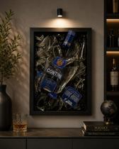 Quadro decorativo de madeira resinado com garrafa Quadro decorativo de madeira resinado com garrafa