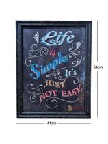 Quadro Decorativo de Parede Life com Moldura Retro Vintage