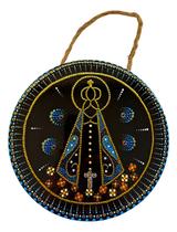 Quadro Decorativo de Parede Mandala em Porcelana Nossa Senhora Aparecida - Enfeite Religioso